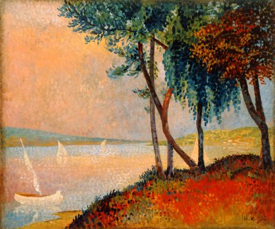 Os arredores de St. Tropez, 1892 (óleo no cartão) de Hubert de la Rochefoucauld